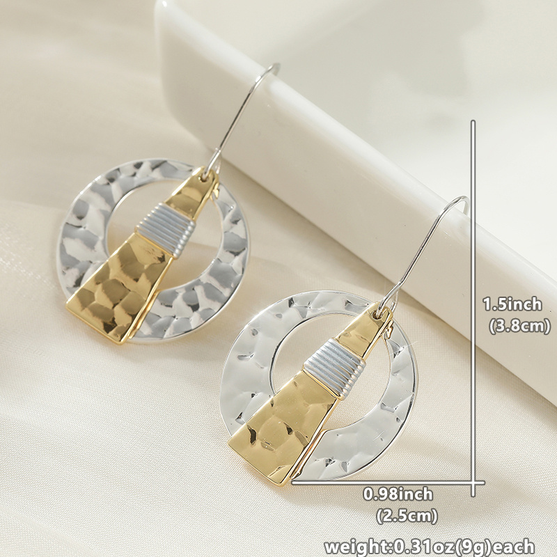 Minimalist Geometric Two-Color Women's Earrings, Versatile Style